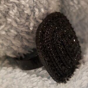 Black Resin Coated Cubic Zirconia Ring